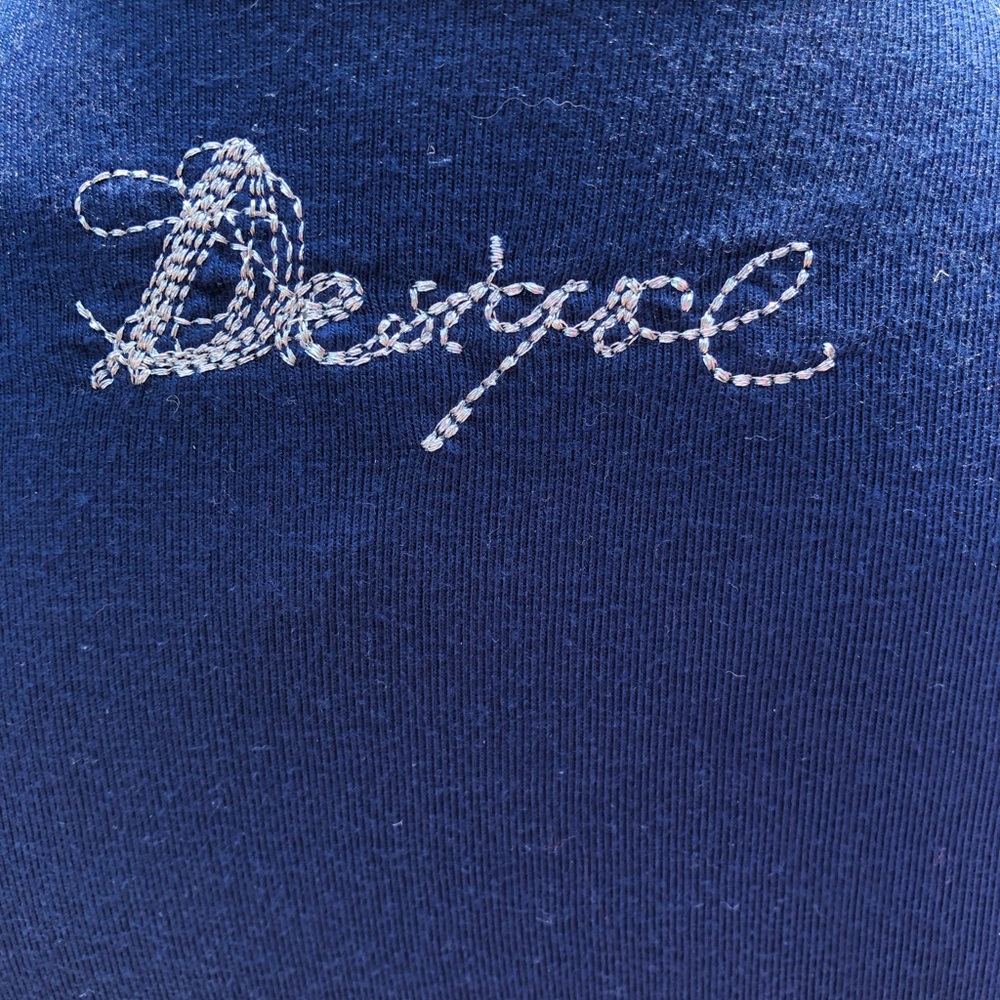 Desigual Blue and Tan Faux Wrap Dress - Picture 6 of 8